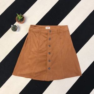 Suede Button Up Skirt